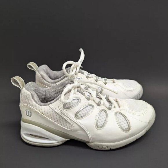 Wilson Evolution Wildcard Leather Tennis Shoes S1570 Women's SZ 5 White Sneakers - Picture 3 of 6